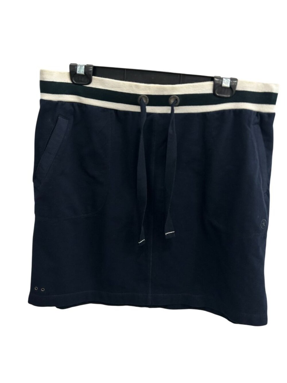 Converse One Star Large Navy Blue Cotton Mini Skirt Drawstring Skater Retro